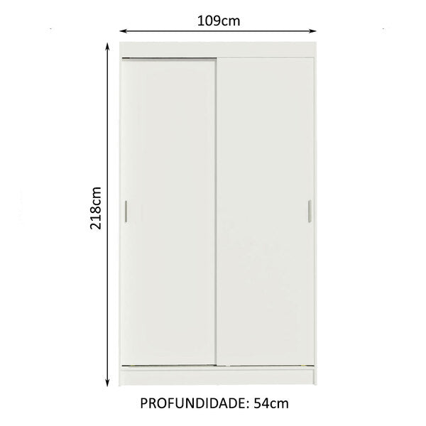 Guarda-roupa Solteiro Madesa Tokio 2 Portas De Correr 2 Gavetas